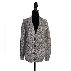 H&M Women’s Black and White Knit Cardigan Size X-Small